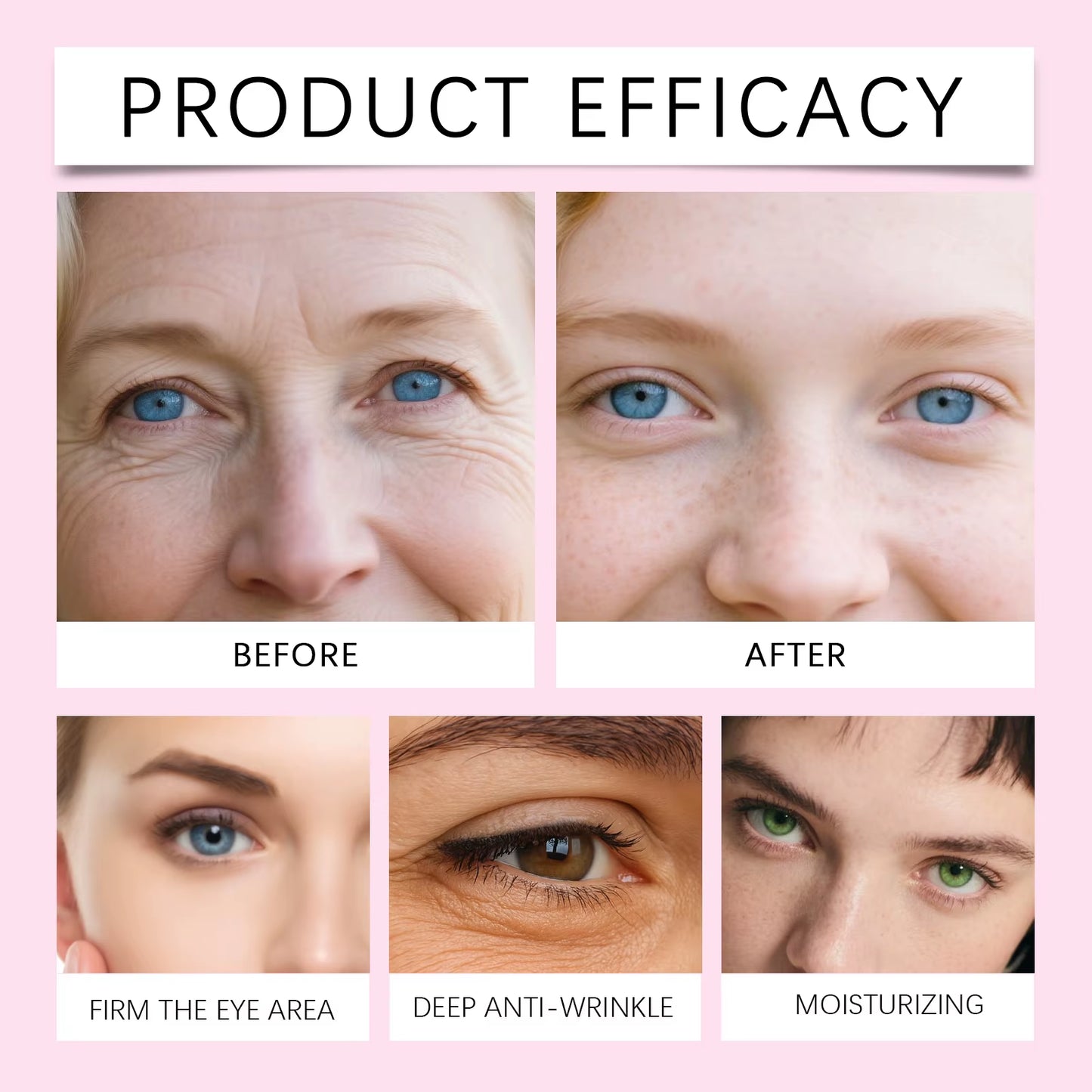 PDRN Collagen Eye Patches - anti Dark Circles & Bags Hydrogel under Eye Mask with Niacinamide & Caffeine Eye Treatment 8 Pairs