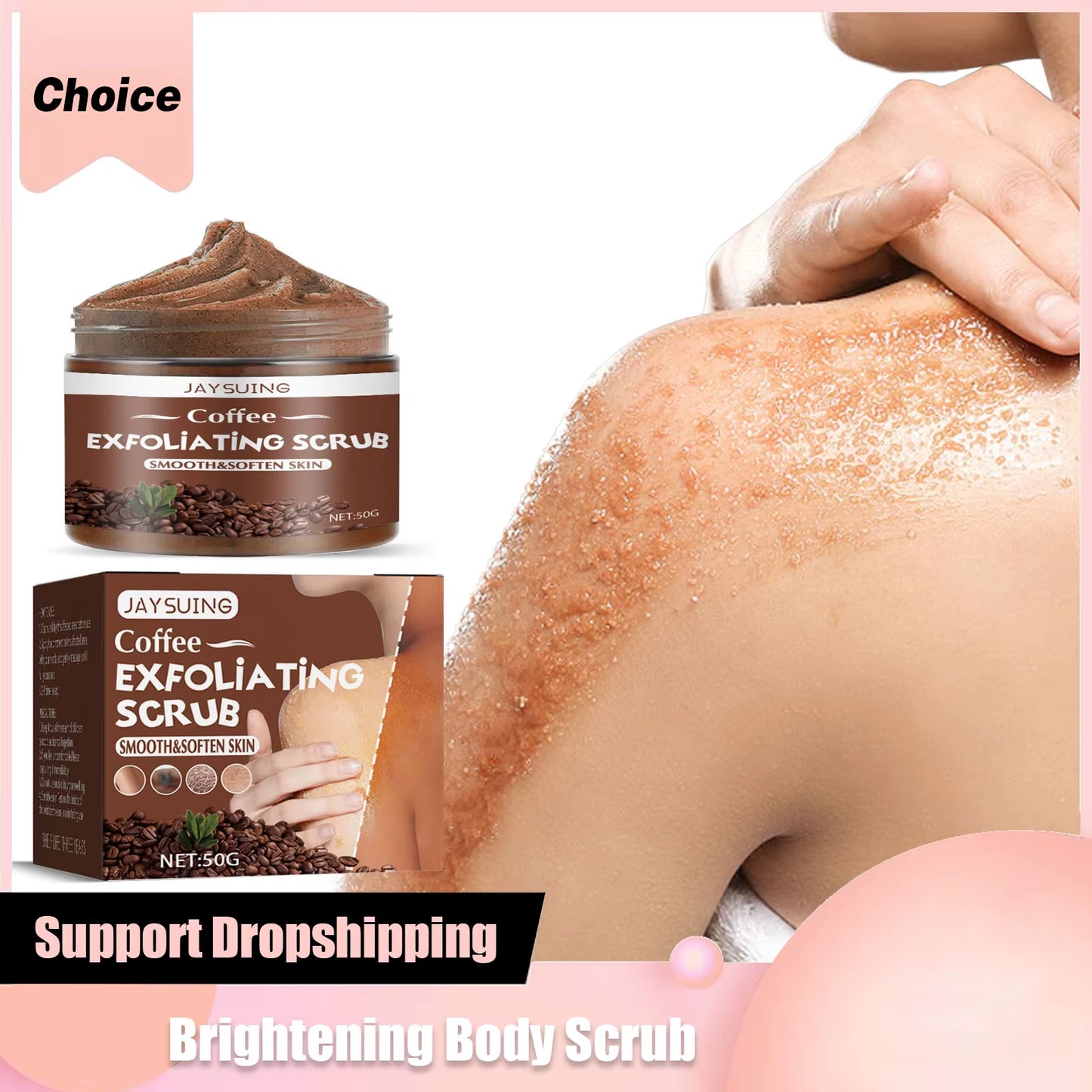 Coffee Scrub Smooth Exfoliating anti A-Cne Soften Cutin Brightening Deep Cleaning Moisturizing Whi-Tening Body Scrub