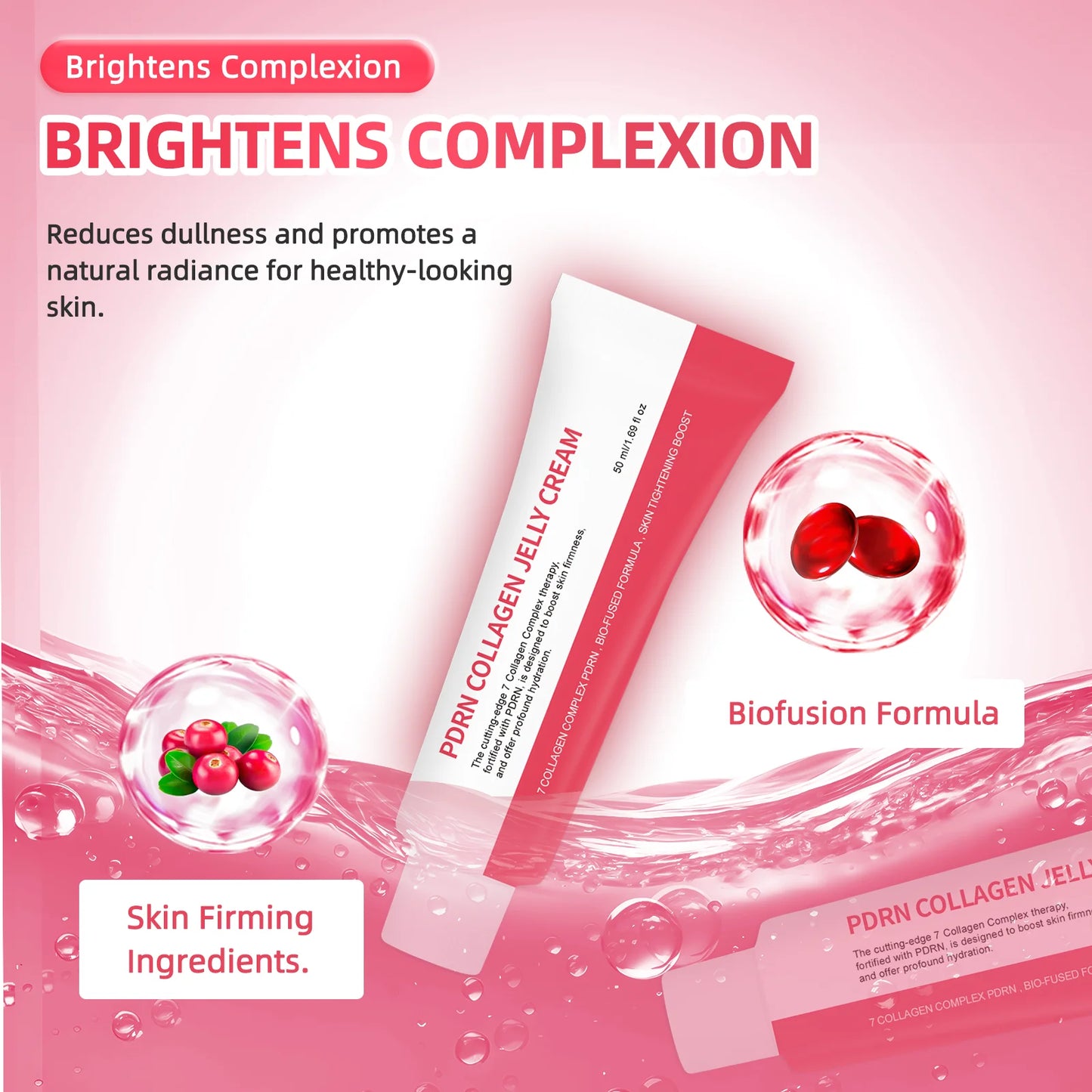 PDRN Collagen Jelly Cream Anti-Wrinkle Firms Lifts Accelerate Tissue Repair & Boost Elasticity 7 Collagen Complex + PDRN Synergy