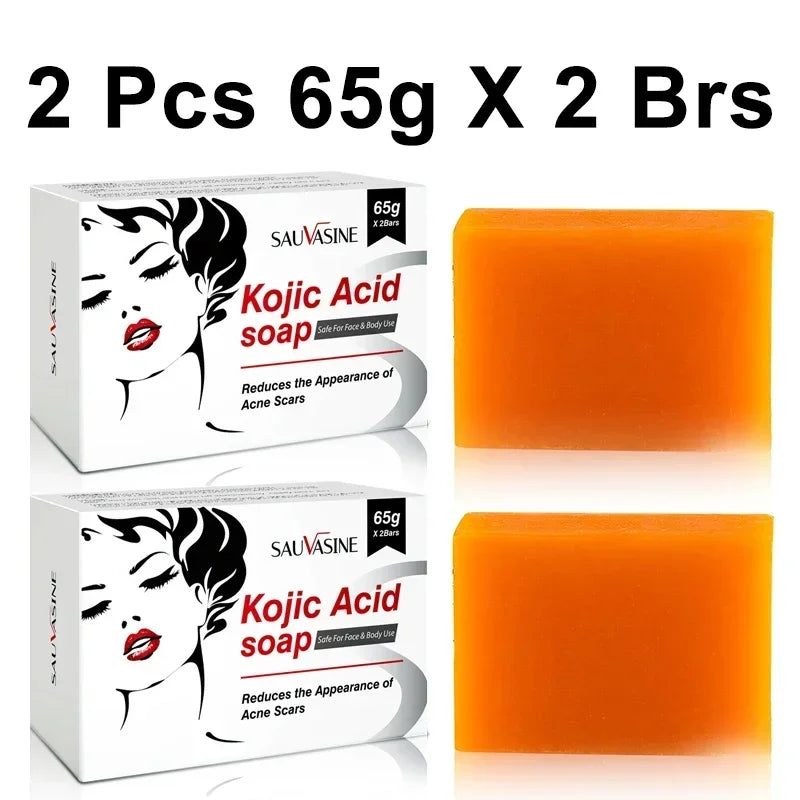 Kojic Acid Glow Soap Facial Deep Cleaning Even Skin Tone Skin Lightening Soap Oil Control Moisturizing Skin Care 65G X2