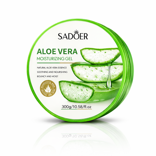 SADOER Aloe Vera Geeli 300g – Kosteuttava & Kirkastava Kasvo- ja Vartalogeeli