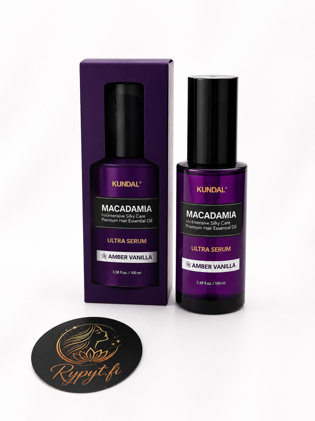 KUNDAL Macadamia Hiusseerumi 100ml – Amber Vanilla | Kiillottava & Pehmentävä Leave-In