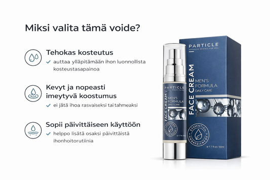Miesten Kasvovoide Anti-Age 50ml - Kosteuttava, Ryppyjenhoito & Silmänpussit