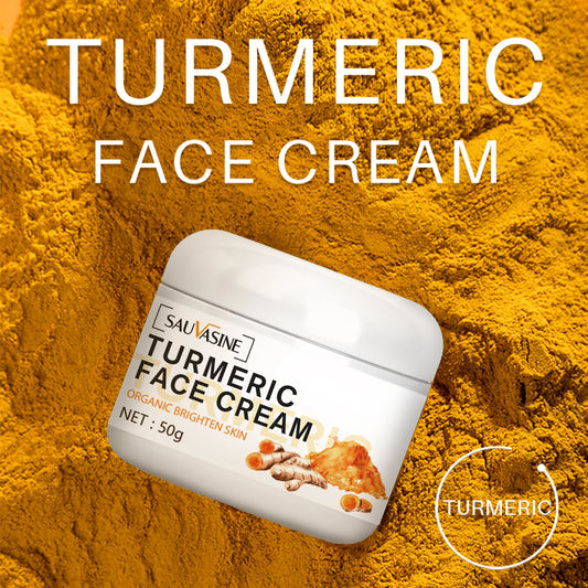 50Ml Turmeric Face Cream Skin Whitening Brighten the Skin Shrink Pores Treat Acne Moisturizing Facial Cream for All Skin Types