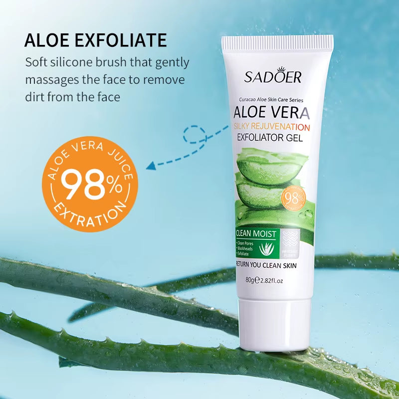 Exfoliating Aloe Vera Gel Facial Cleanser Deep Cleansing Exfoliant Gentle Tender Face Exfoliation Facial Exfoliator