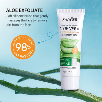 Exfoliating Aloe Vera Gel Facial Cleanser Deep Cleansing Exfoliant Gentle Tender Face Exfoliation Facial Exfoliator