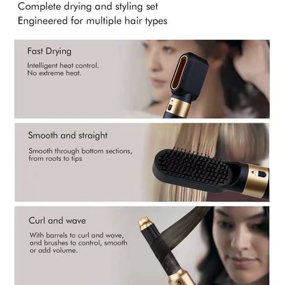 6 in 1 Hair Dryer Multi Styler with Hair Brush Curling Iron Hair Straightener Personal Care Styling Tool Hair Dryer Multi Styler