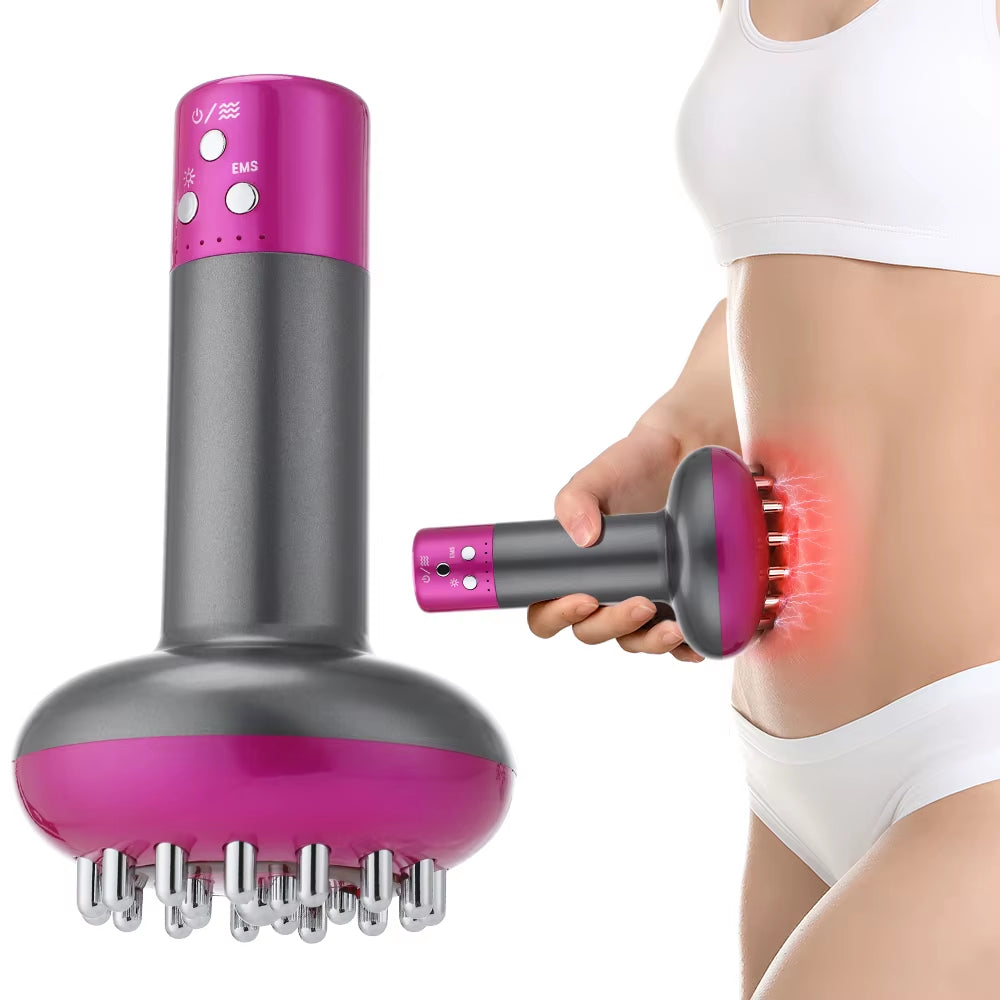 Electric Massage Meridian Brush anti Cellulite Guasha Body Massager Red Light Microcurrent Vibration Lymphatic Drainage Machine