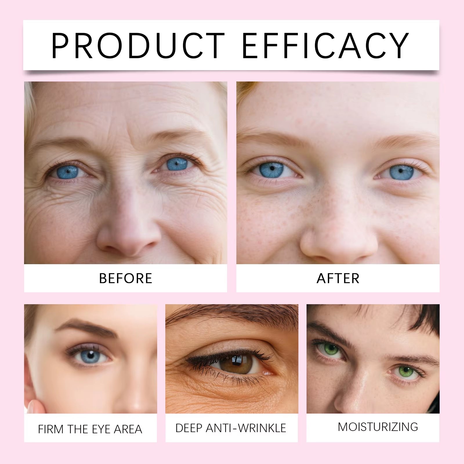 PDRN Collagen Eye Patches - anti Dark Circles & Bags Hydrogel under Eye Mask with Niacinamide & Caffeine Eye Treatment 8 Pairs