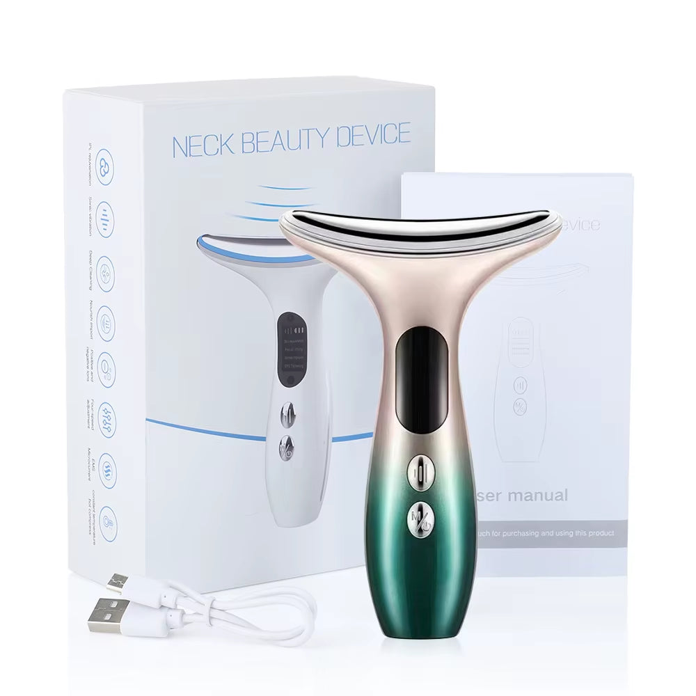Microcurrent Face Neck Lift Beauty LED Photon Red Light Therapy Facial Massager Skin Care anti Wrinkle Double Chin Tightening
