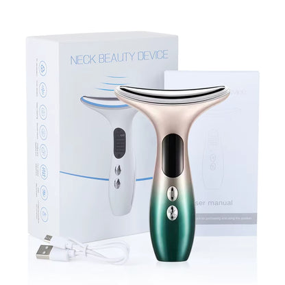Microcurrent Face Neck Lift Beauty LED Photon Red Light Therapy Facial Massager Skin Care anti Wrinkle Double Chin Tightening