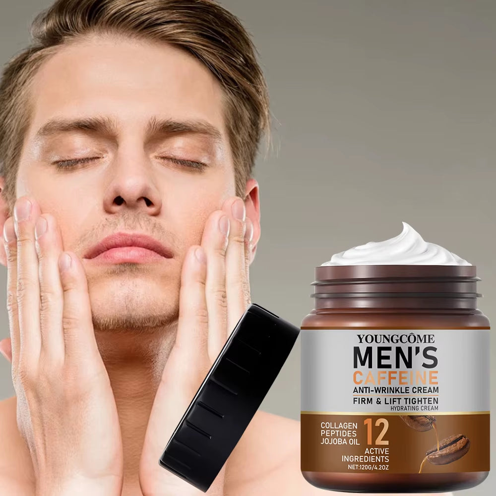Caffeine Anti-Wrinkle Cream for Men Remove Face & Neck Wrinkles Firming Moisturizing Skin Retinol Face Cream Facial Treatment