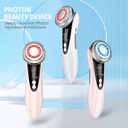 Microcurrent EMS Face Lift Beauty Device LED Red Blue Light Skin Rejuvenation Tightening Electric Facial Massager Wrinkle Remove