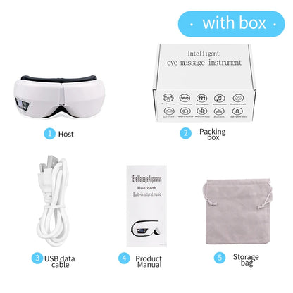 Electric Eye Massager with Heat Vibration Bluetooth Music Massage Relax Glasses DC Eyes Care Device