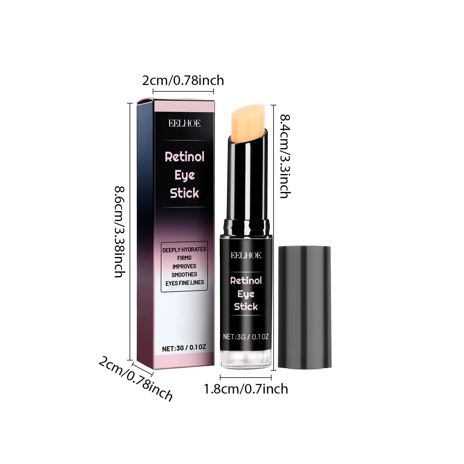 Retinol Eye Cream Stick Collagen Fade Fine Lines Wrinkle Lightening Dark Circles Firming Eye Bags Puffiness Moisturizing Eye Cre