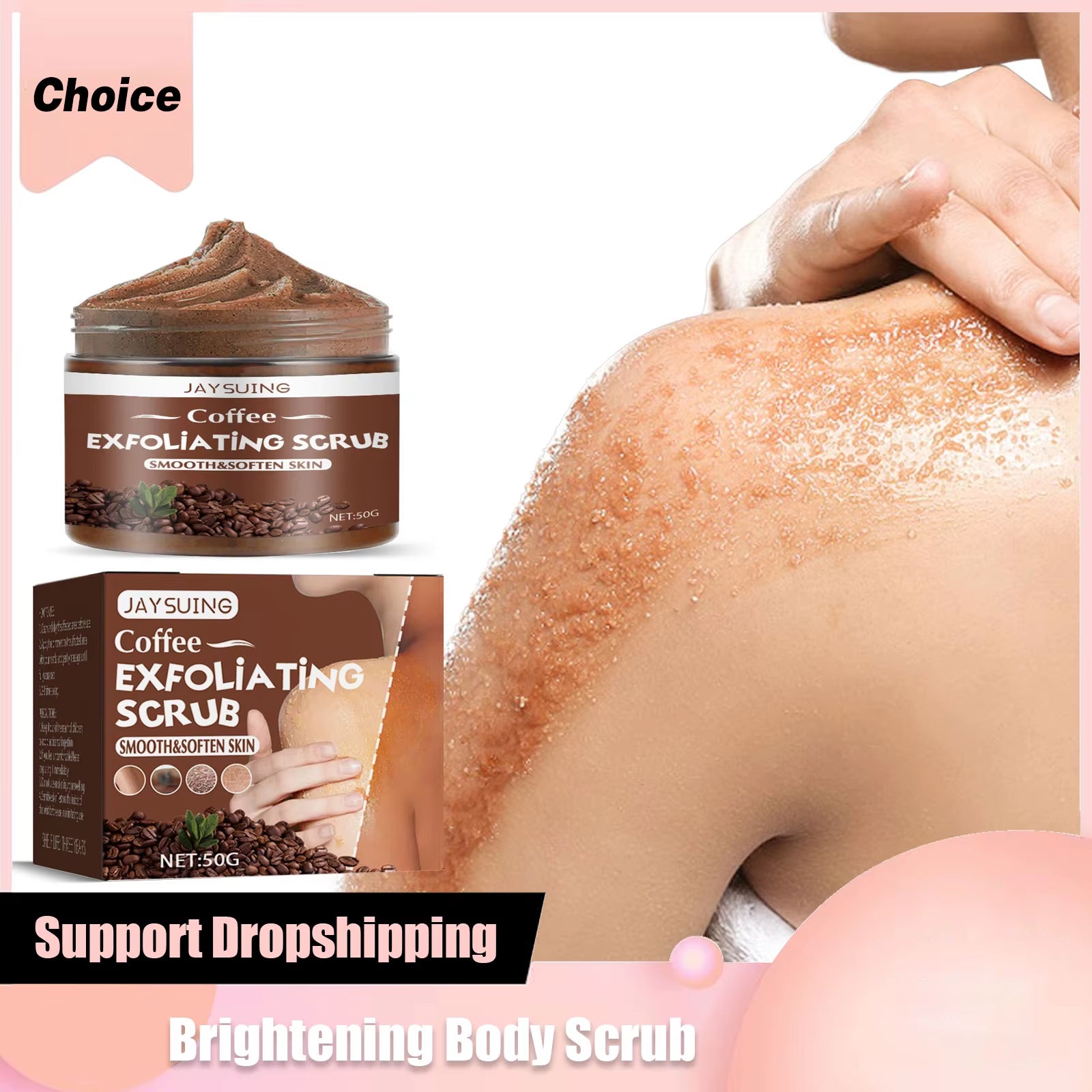 Coffee Scrub Smooth Exfoliating anti A-Cne Soften Cutin Brightening Deep Cleaning Moisturizing Whi-Tening Body Scrub