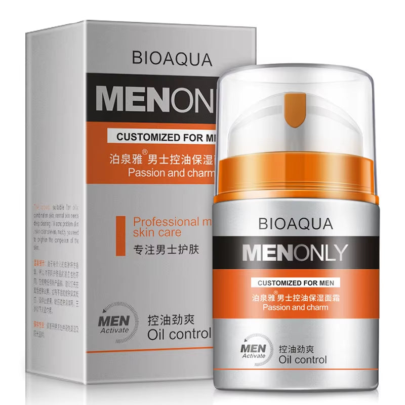 BIOAQUA Men Deep Hydrating Face Cream Moisturizing Oil-Control Essence Face Cream Firming Facial Cream Skin Care 50G