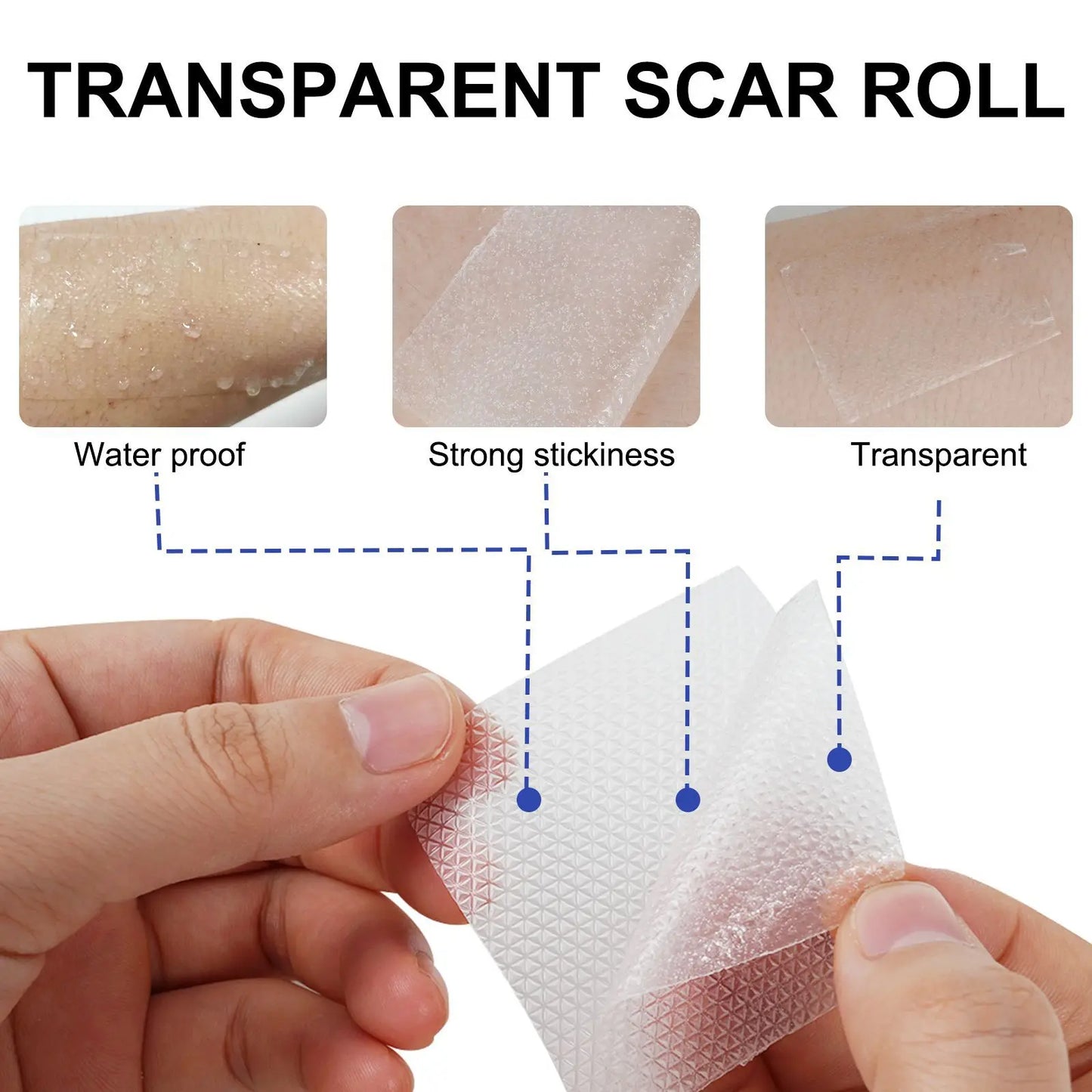 1 Roll Invisible Silicone Scar Sheets Self-Adhesive Scar Cover Tape Reusable and Effective Skin Care Strips