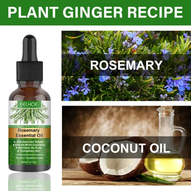 Rosemary Hair Care Essential Oil Moisturizes Nourish the Scalp Soft Glossy Prevent Hair Dryness Split Organic Hair Care Products