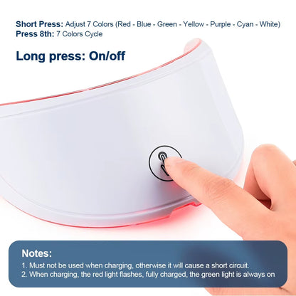 Neck LED Mask 7 Colors Photon Anti-Wrinkle Skin Brightening Neck Beauty Mask Skin Tightening Neck Wrinkle Remover Skin Care