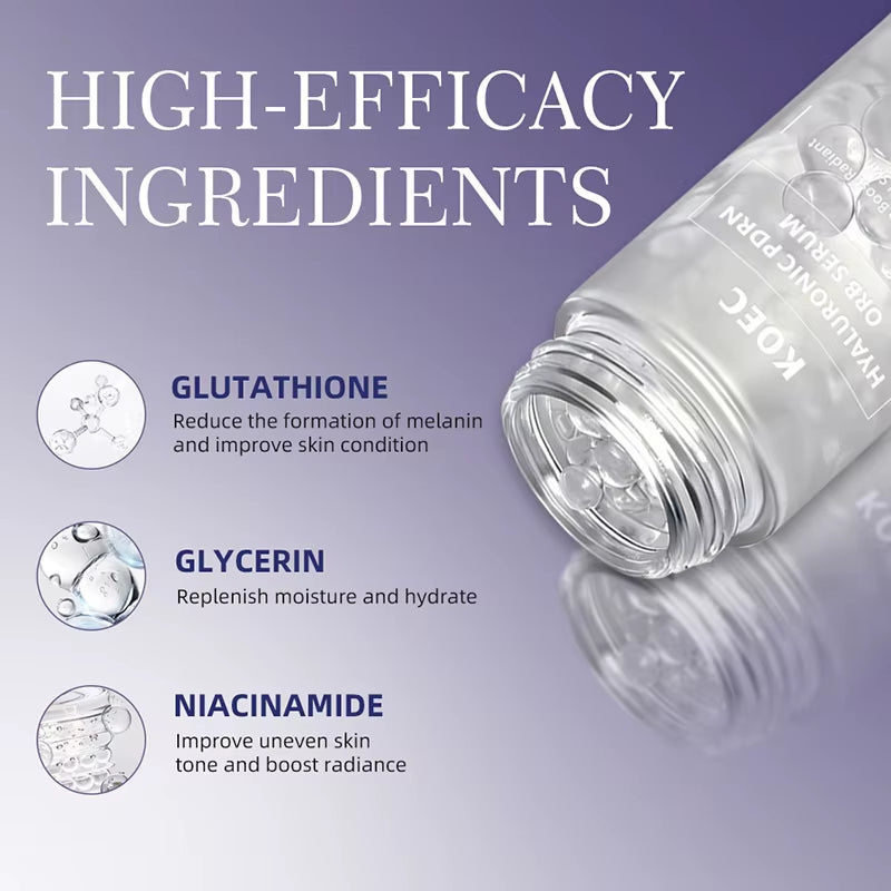 Korean Hyaluronic PDRN Orb Serum Spherical Particles Beads Face Essence Deep Hydration Salmon DNA Plumping Firming Moisturizer