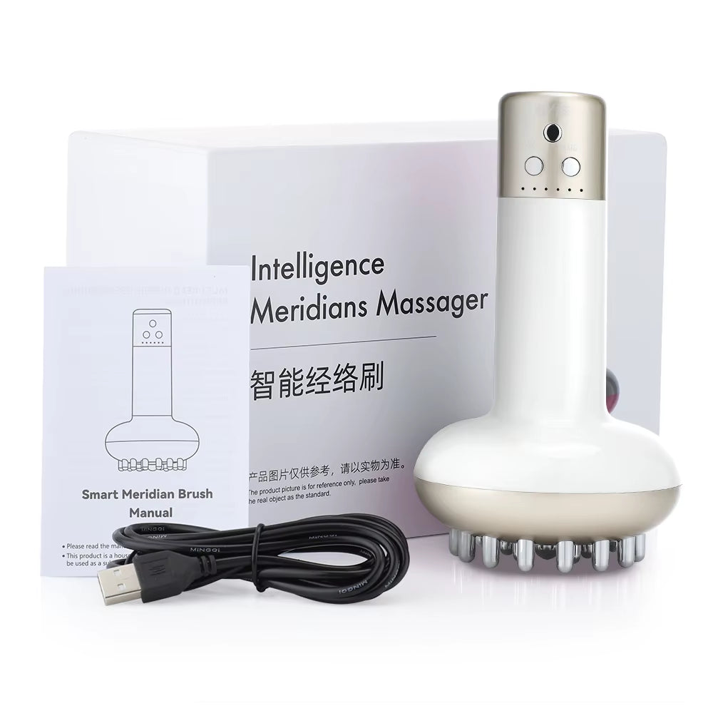 Electric Massage Meridian Brush anti Cellulite Guasha Body Massager Red Light Microcurrent Vibration Lymphatic Drainage Machine