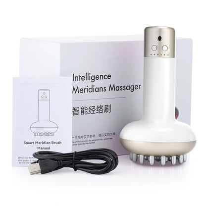 Electric Massage Meridian Brush anti Cellulite Guasha Body Massager Red Light Microcurrent Vibration Lymphatic Drainage Machine