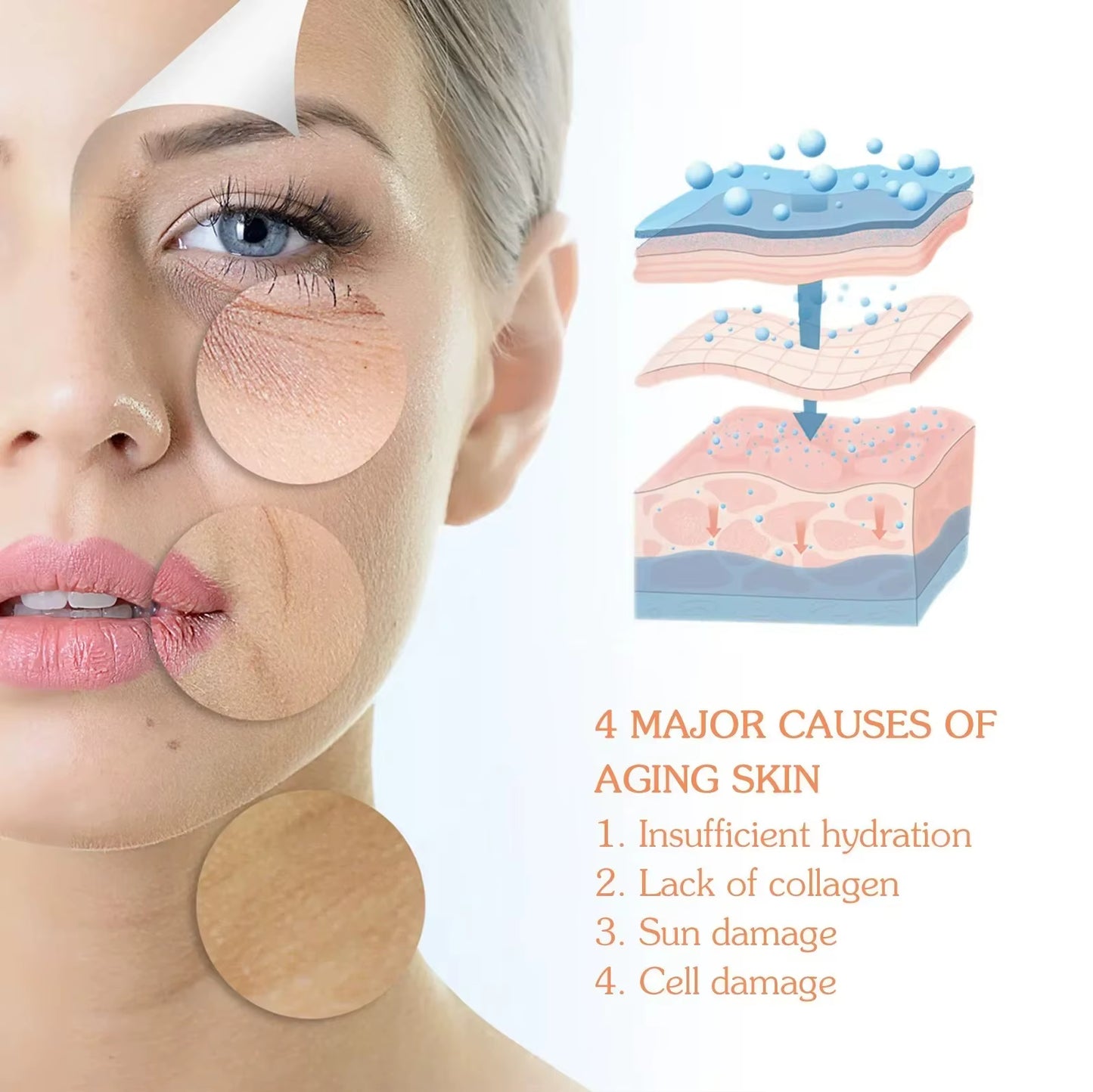 Anti Wrinkle Face Serum Hyaluronic Acid anti Aging Shrink Pore Lifting Firming Wh-Itening Sp-Ots Moisturizing Skin Care Products