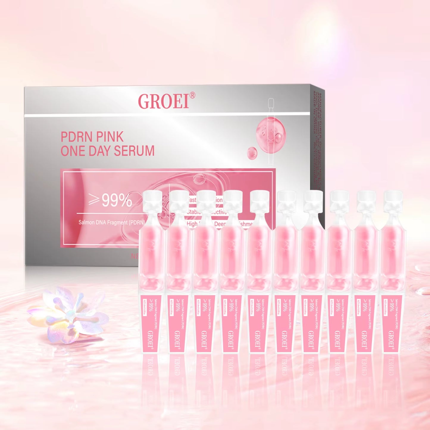 10Pcs/Box PDRN Serum Moisturizing Repairs Brightens Reduces Sagging Skin Care Essence Benefits anti Aging Facial Treatment