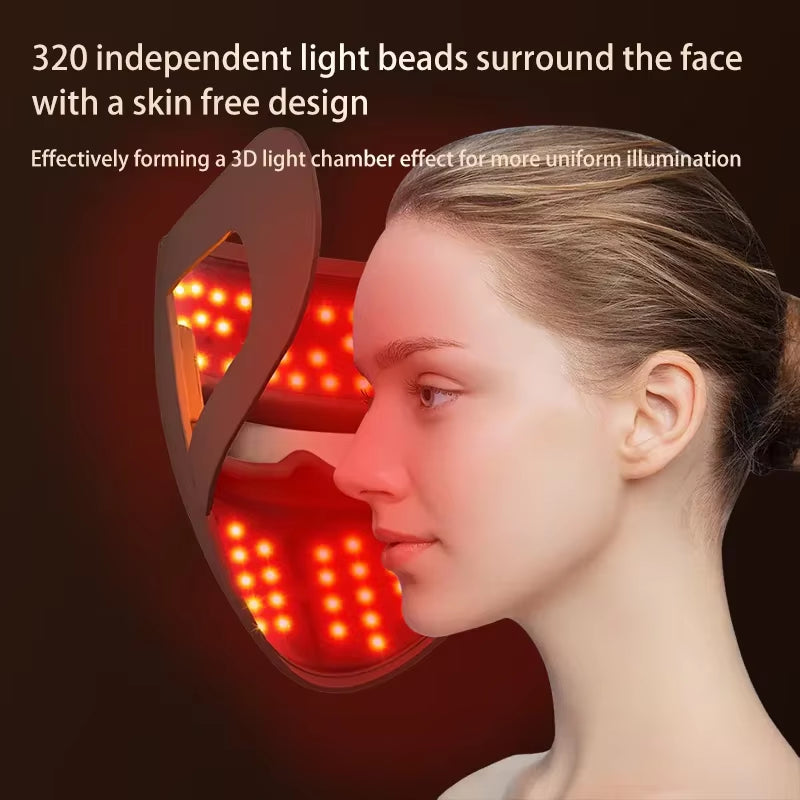 4 Color Light Facial Led Mask Red Light Therapy 320 Beads Face Photon Light Skin Rejuvenation anti Wrinkle anti Acne Beauty Care