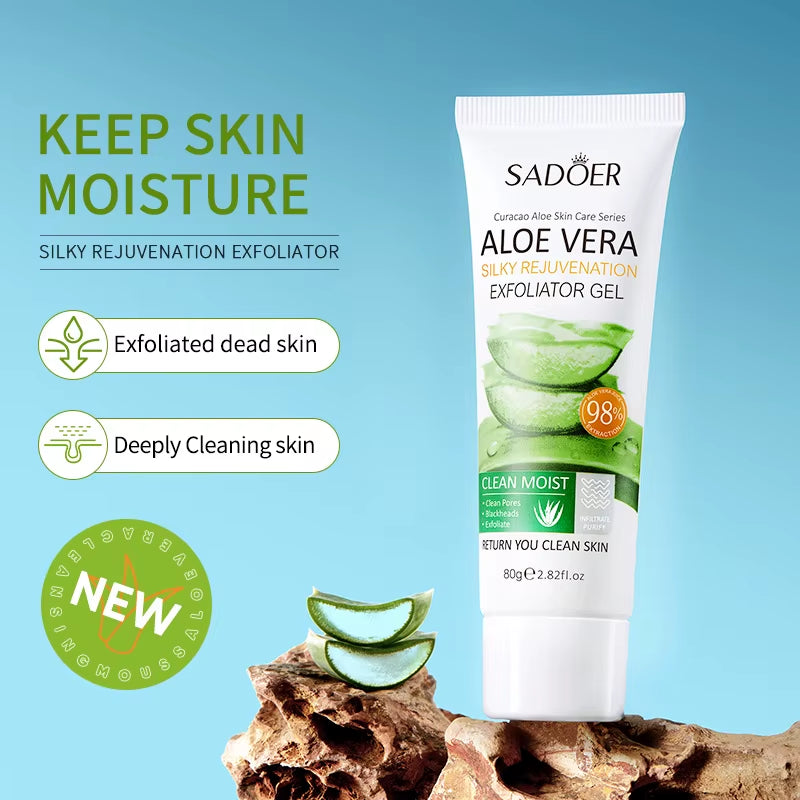 Exfoliating Aloe Vera Gel Facial Cleanser Deep Cleansing Exfoliant Gentle Tender Face Exfoliation Facial Exfoliator