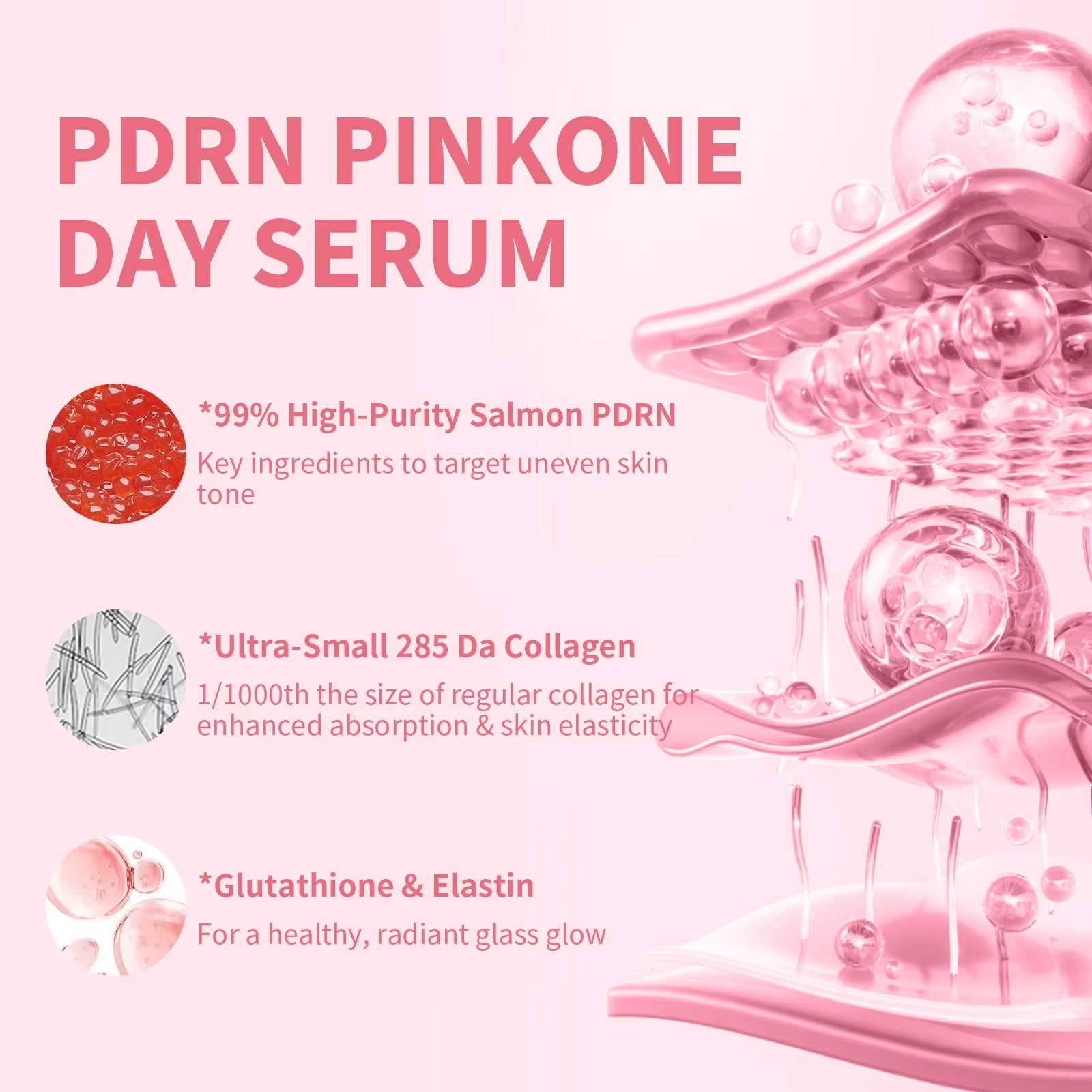 10Pcs/Box PDRN Serum Moisturizing Repairs Brightens Reduces Sagging Skin Care Essence Benefits anti Aging Facial Treatment