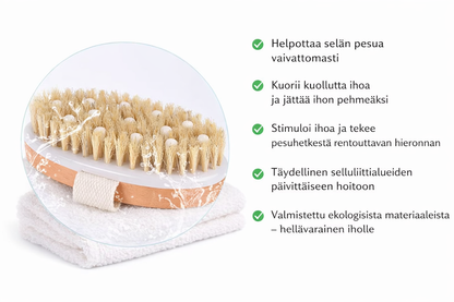 Lymfaattinen Vartaloharja - Luonnonharjaksen Kuorintaharja Suihkuun & Kylpyyn
