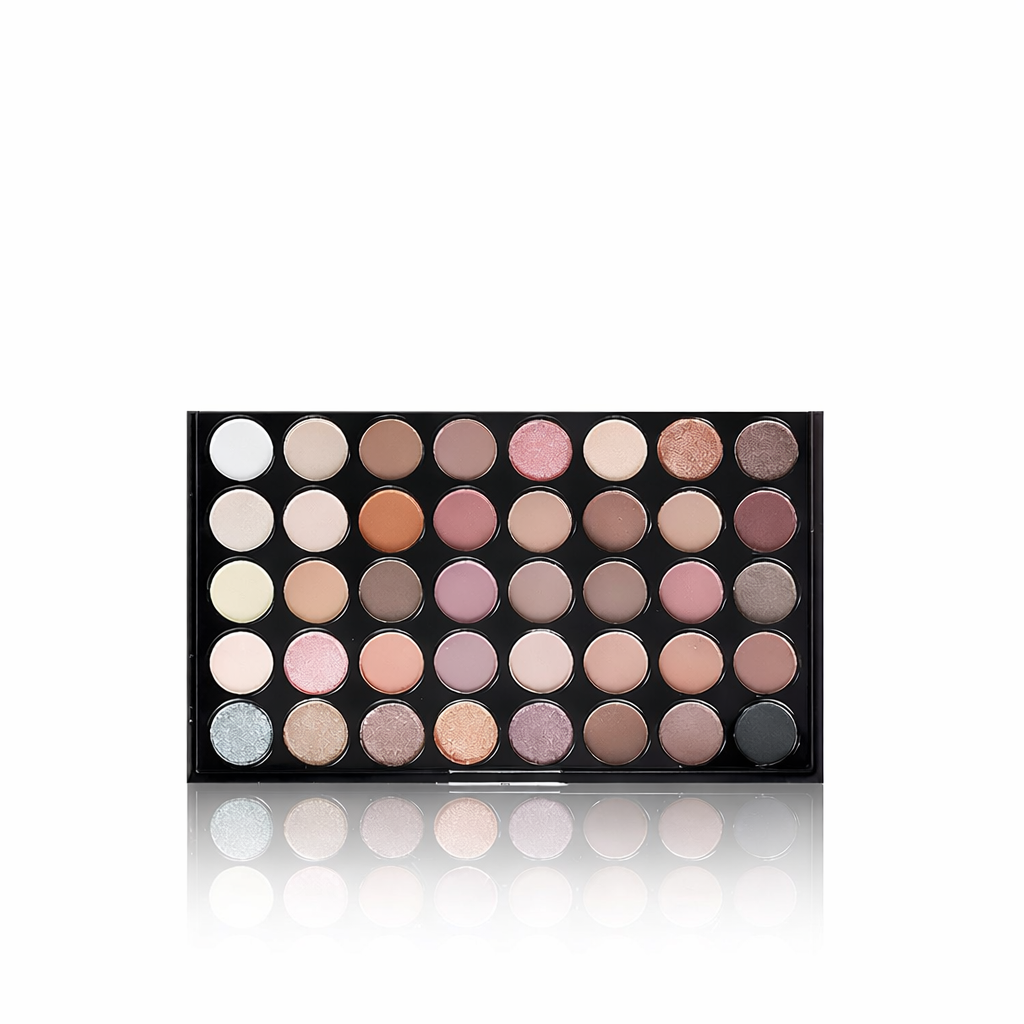 Luomiväripaletti 40 Väriä – Nude, Glitter & Matte Eyeshadow Palette Siveltimellä