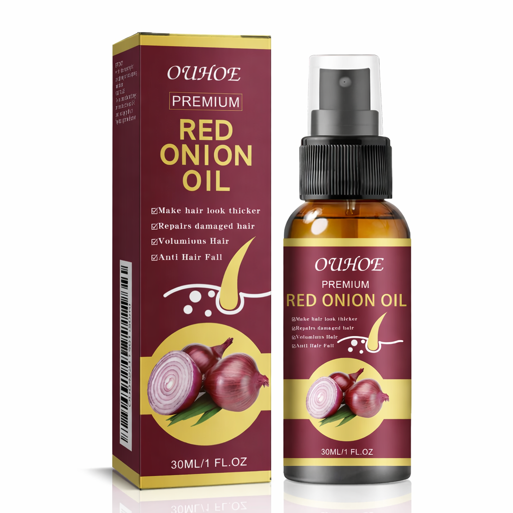 Ravitseva Hiussuihke Ehkäisee Hiustenlähtöä ja Vahvistaa Hiuksia OUHOE Punasipuli 30ml