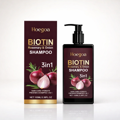 Punasipuli & Rosmariini Shampoo 100 ml – Ehkäisee Hiustenlähtöä ja Paksuntaa Hiuksia