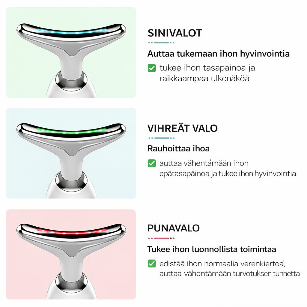 EMS-mikrovirta kaula- ja kasvojen kohotuslaite LED-valoterapialla