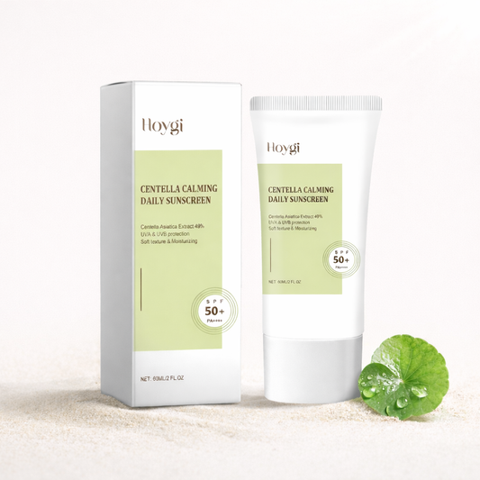 Aurinkosuoja SPF50 kasvoille – kosteuttava ja rauhoittava Centella aurinkovoide