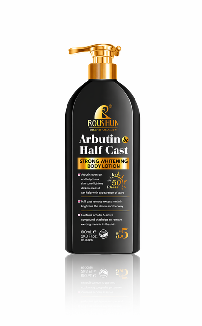Vartalovoide ja Aurinkosuoja 2-in-1 Arbutin Half Cast  600ml – Kosteuttava SPF-vartalovoide/kasvot