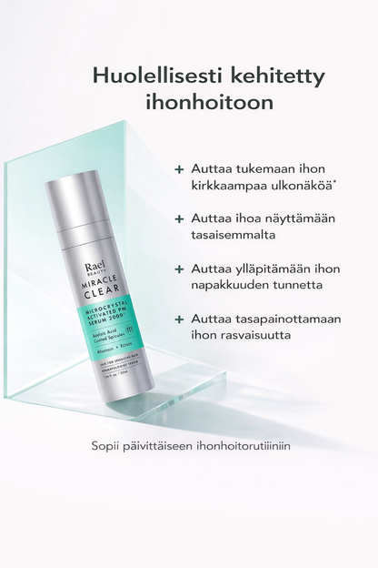 Yöseerumi kasvoille – kuoriva seerumi epäpuhtaalle iholle & ihon uudistukseen  – Miracle Clear