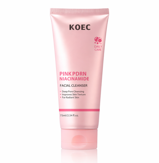 PDRN Niasiiniamidi Kasvopuhdistusgeeli KOEC Pink  75ml – Syväpuhdistus, Kosteuttava & Kirkastava | Hyaluronihappo & Salisyylihappo