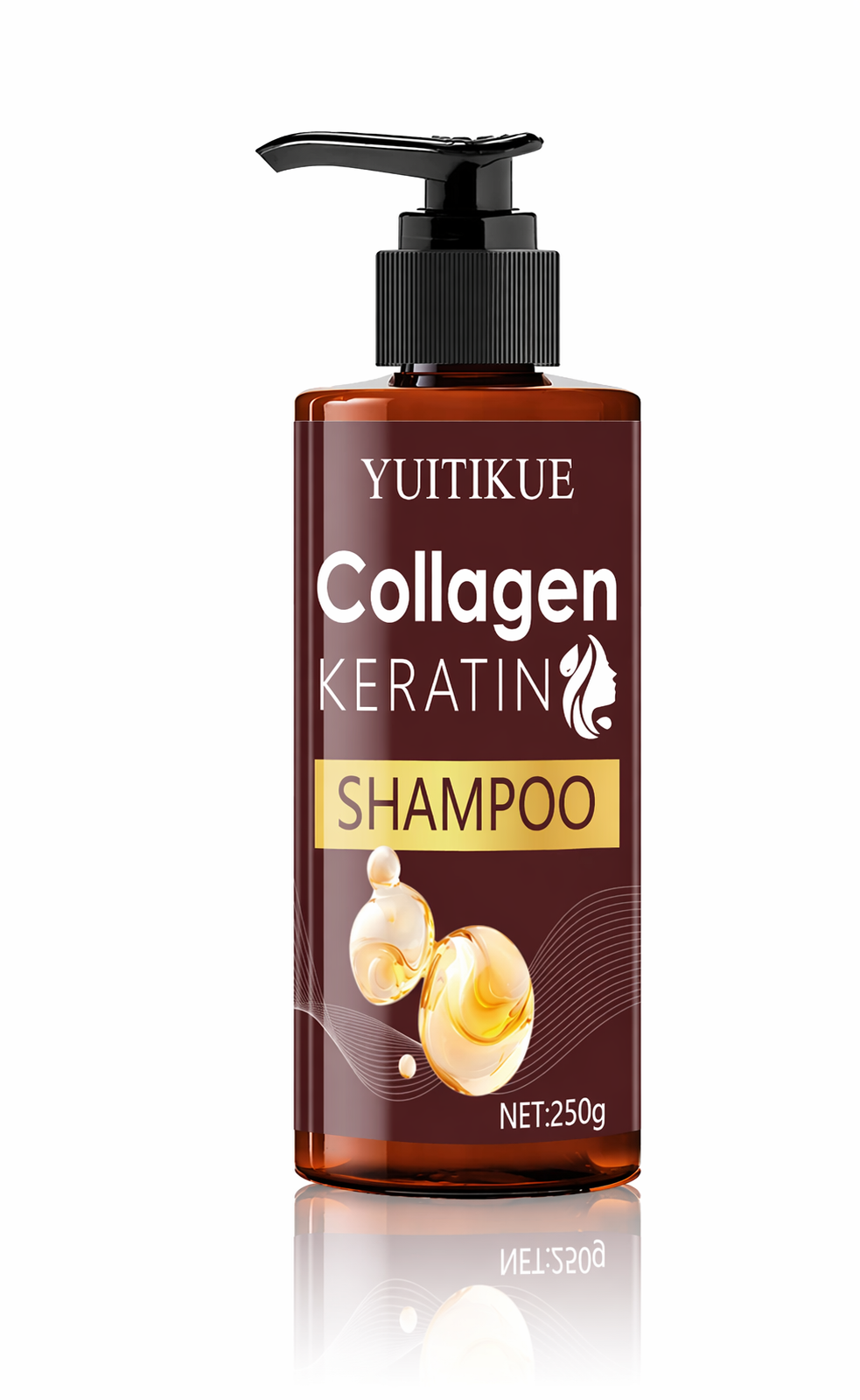 Kollageeni Keratiini Shampoo 250g – Syväkosteuttava & Kimmoisuutta Lisäävä Shampoo Kuiville & Vaurioituneille Hiuksille