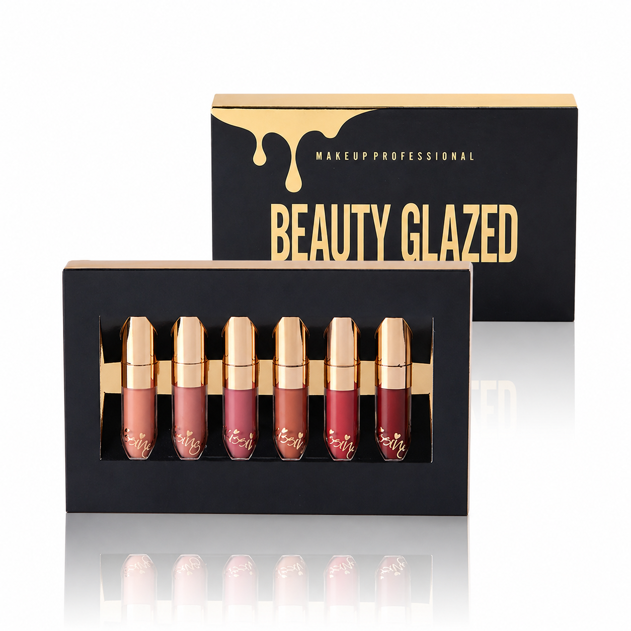 Huulipunasetti Matta Beauty Glazed, Vedenkestävä ja Pitkäkestoinen 6 sävyssä