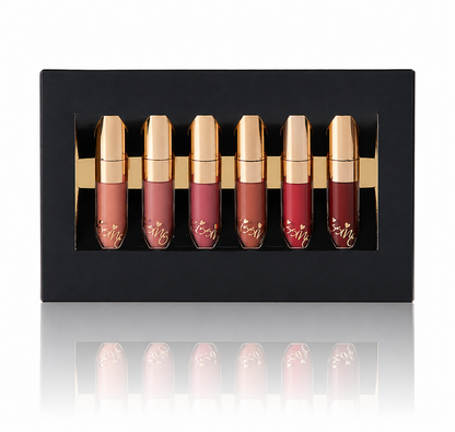 Huulipunasetti Matta Beauty Glazed, Vedenkestävä ja Pitkäkestoinen 6 sävyssä