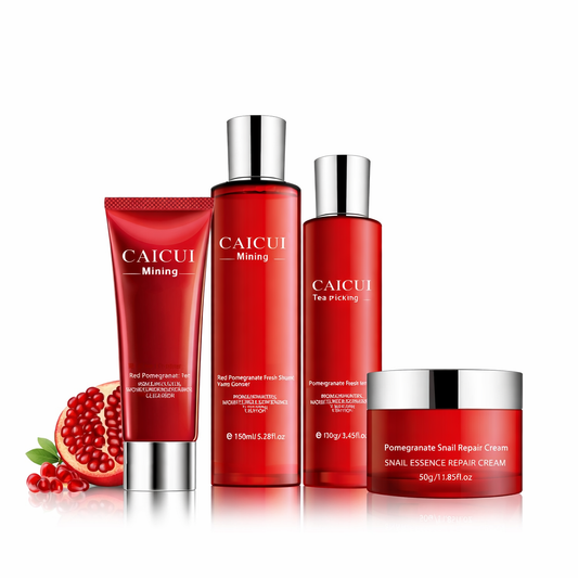 Ihonhoitosetti kasvoille 4-osainen – kosteuttava & tasapainottava granaattiomena setti