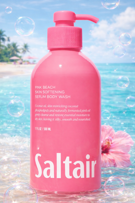 Kosteuttava suihkugeeli 500 ml – ravitseva vartalon pesugeeli kuivalle iholle (Pink Beach)