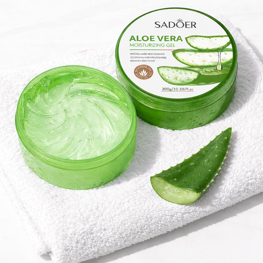 SADOER Aloe Vera Geeli 300g – Kosteuttava & Kirkastava Kasvo- ja Vartalogeeli
