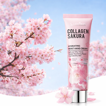Kollageeni Käsivoide 60g – Kosteuttava & Pehmentävä Käsienhoito SADOER Sakura