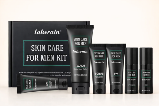 Miesten ihonhoitosetti – 6-osainen kasvojen hoitorutiini miehille (SPF 20)