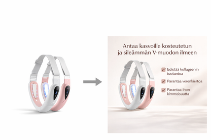 V Face Kasvojen Kohotuslaite - LED-valohoito, TENS-mikrovirta & Lämpöhieronta
